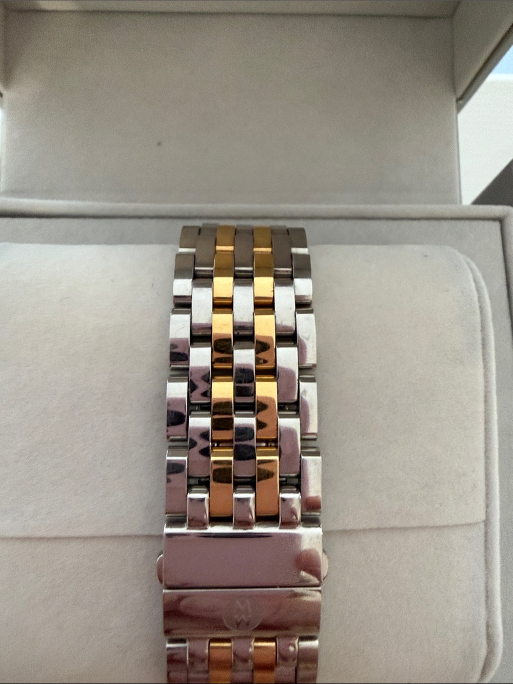 Michele Two-Tone Gold and Silver Diamond Bezel Women's Watch - Picture 8 of 12